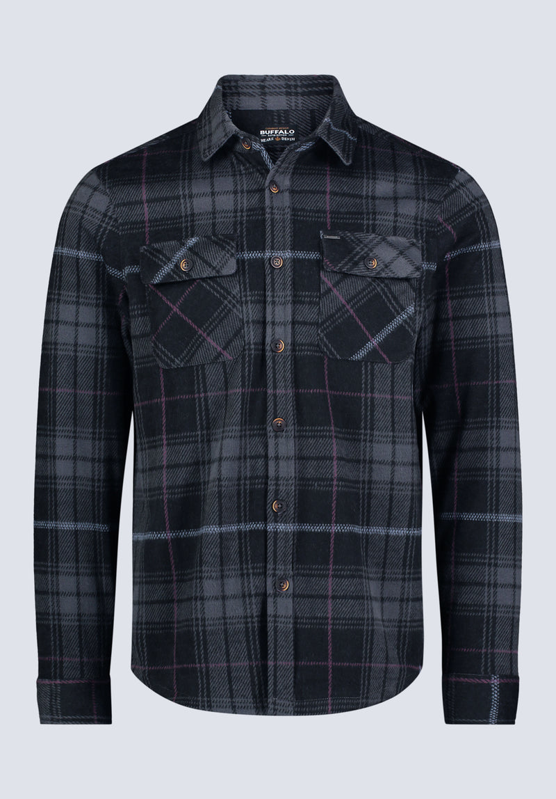 Samme Men's Blanket Shirt in Black Plaid - BM24305