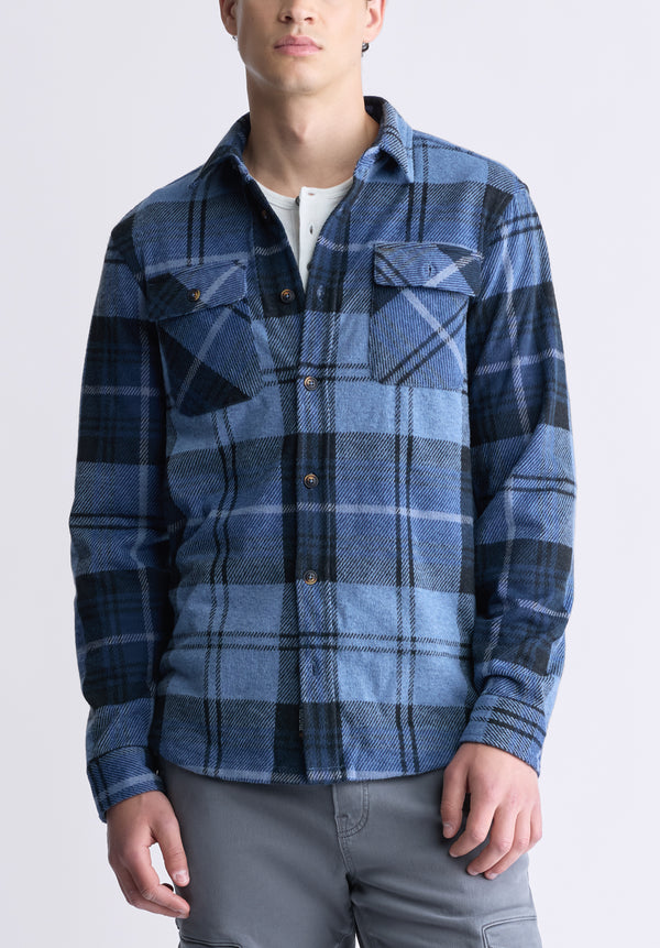 Sebbe Men's Blanket Shirt in Whale Plaid - BM24306