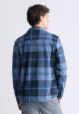 Sebbe Men's Blanket Shirt in Whale Plaid - BM24306