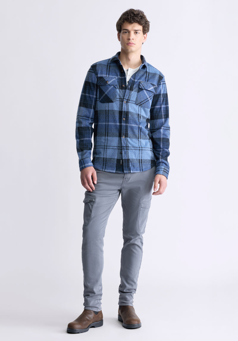 Sebbe Men's Blanket Shirt in Whale Plaid - BM24306