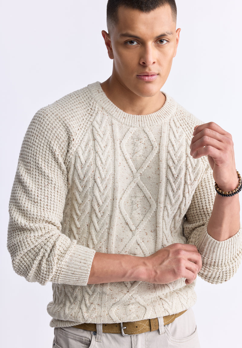 Cream colored sweater mens best sale