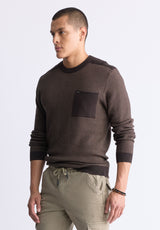 Buffalo David Bitton William Men's Striped Knit Pullover, Chocolate - BM24420 Color CHOCOLATE TORTE