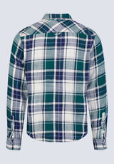 Saolo Men's Long-Sleeve Plaid Shirt, Forest Green - BM24425