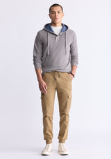 Buffalo David Bitton Kafom Men's Hooded Long-Sleeve Top, Sky Grey - BM24433 Color DECEMBER SKY