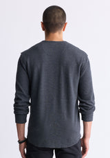 Buffalo David Bitton Kipato Men's Long-Sleeve Henley Top, Black - BM24434 Color BLACK