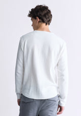 Buffalo David Bitton Kipato Men's Long-Sleeve Henley Top, White - BM24434 Color BLANC DE BLANC