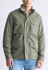 Buffalo David Bitton Jafom Men's Utility Jacket with Pockets, Army Green - BM24445 Color ARMY GREEN