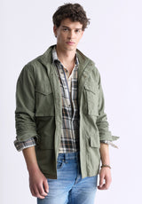 Buffalo David Bitton Jafom Men's Utility Jacket with Pockets, Army Green - BM24445 Color ARMY GREEN