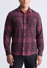 Sinato Men's Classic Plaid Shirt, Fico Red - BM24449