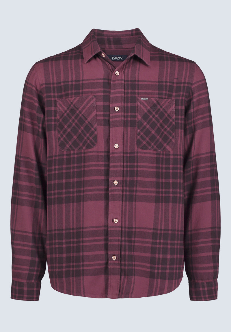 Sinato Men's Classic Plaid Shirt, Fico Red - BM24449