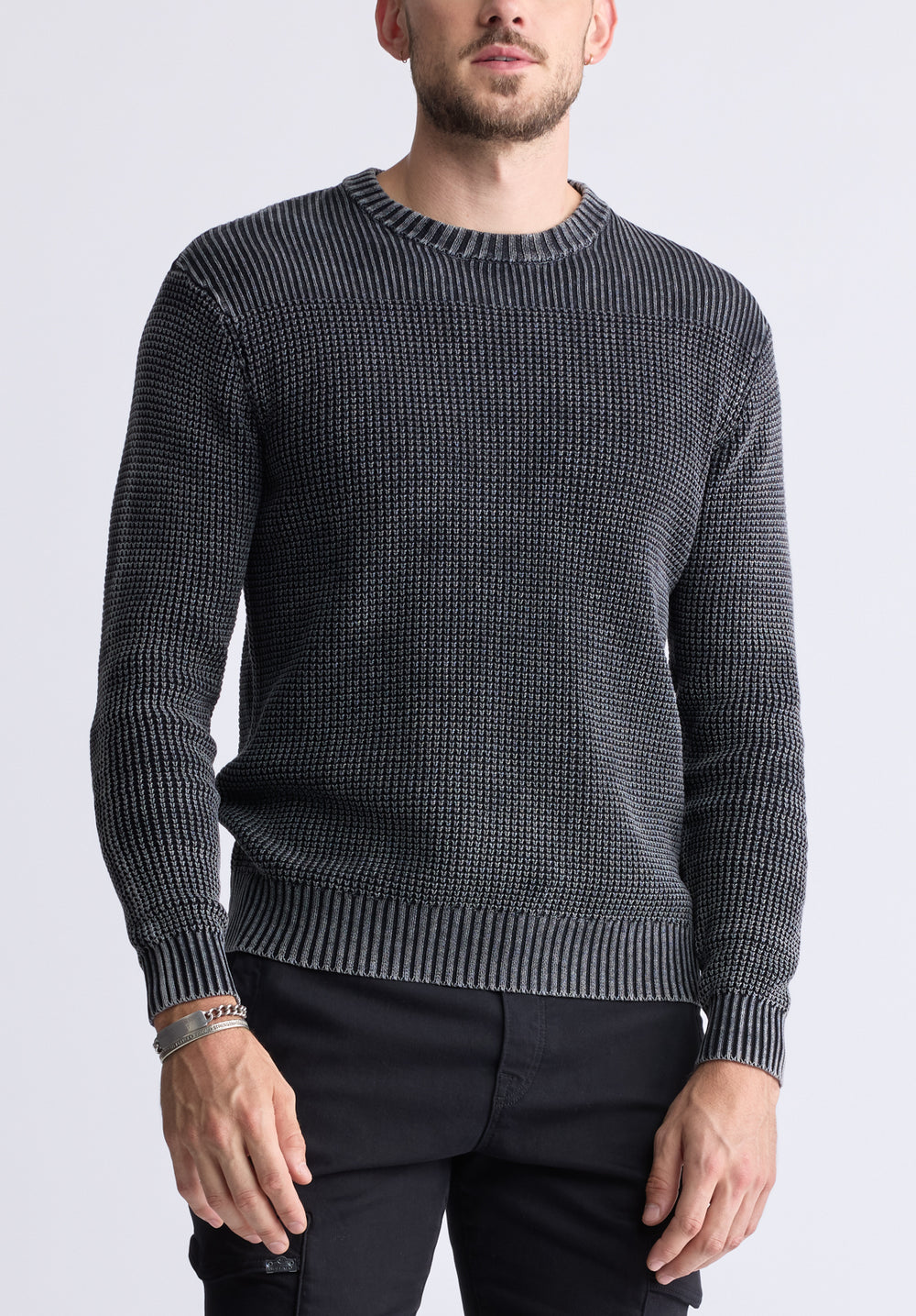 Textured knit sweater new arrivals