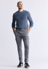 Washy Men's Textured Knit Crewneck Sweater, Navy - BM24451