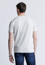 Buffalo David Bitton Kennel Men's T-shirt with Pocket, Light Heather Blue - BM24459 Color MIRAGE