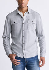 Chemise couverture Sigge en sergé gris pour hommes - BM24307