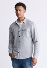 Chemise couverture Sigge en sergé gris pour hommes - BM24307