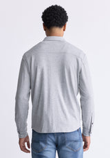 Chemise couverture Sigge en sergé gris pour hommes - BM24307