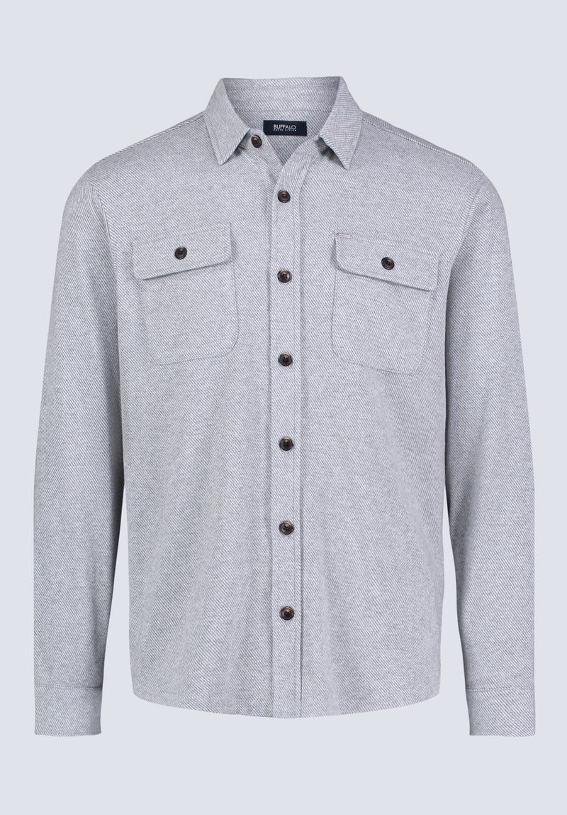 Chemise couverture Sigge en sergé gris pour hommes - BM24307