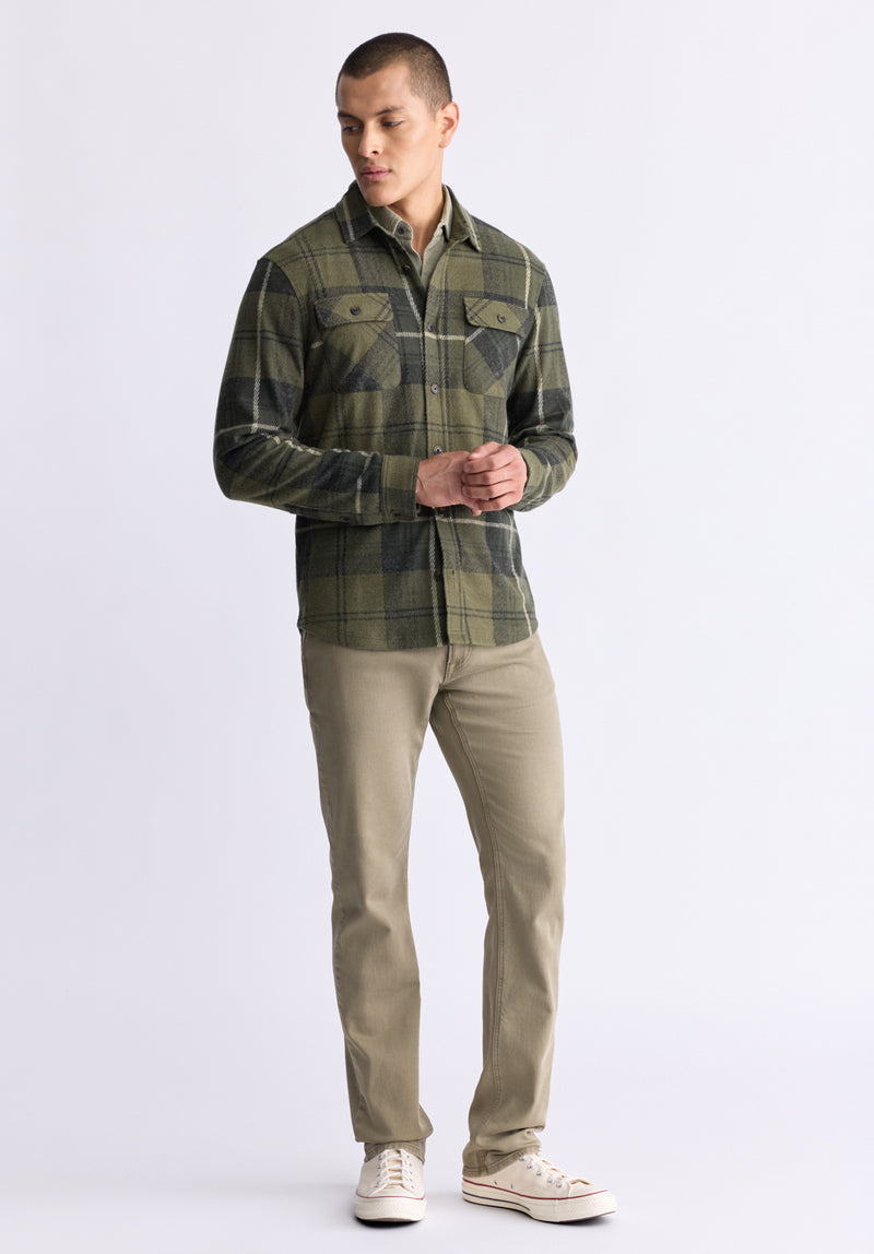 Buffalo David Bitton Samme Men's Plaid Blanket Shirt, Fern Green - BM24461 Color FERN