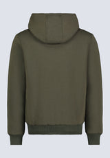 Fasox Men's Zip-Up Hooded Jacket with Sherpa Lining, Fern Green - BM24463