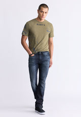 Buffalo David Bitton Tapia Men's Short-Sleeve Graphic T-Shirt, Burnt Olive - BM24470 Color BURNT OLIVE