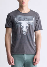 Buffalo David Bitton Tilton Men's Short-Sleeve Graphic T-Shirt, Charcoal - BM24473 Color CHARCOAL