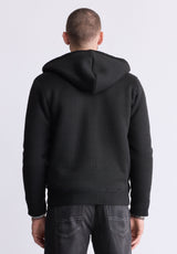 Buffalo David Bitton Walmick Men's Full-Zip Knit Hoodie with Sherpa Lining, Black - BM24477 Color BLACK