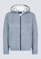 Walmick Men's Full-Zip Knit Hoodie with Sherpa Lining, Light Heather Grey - BM24477