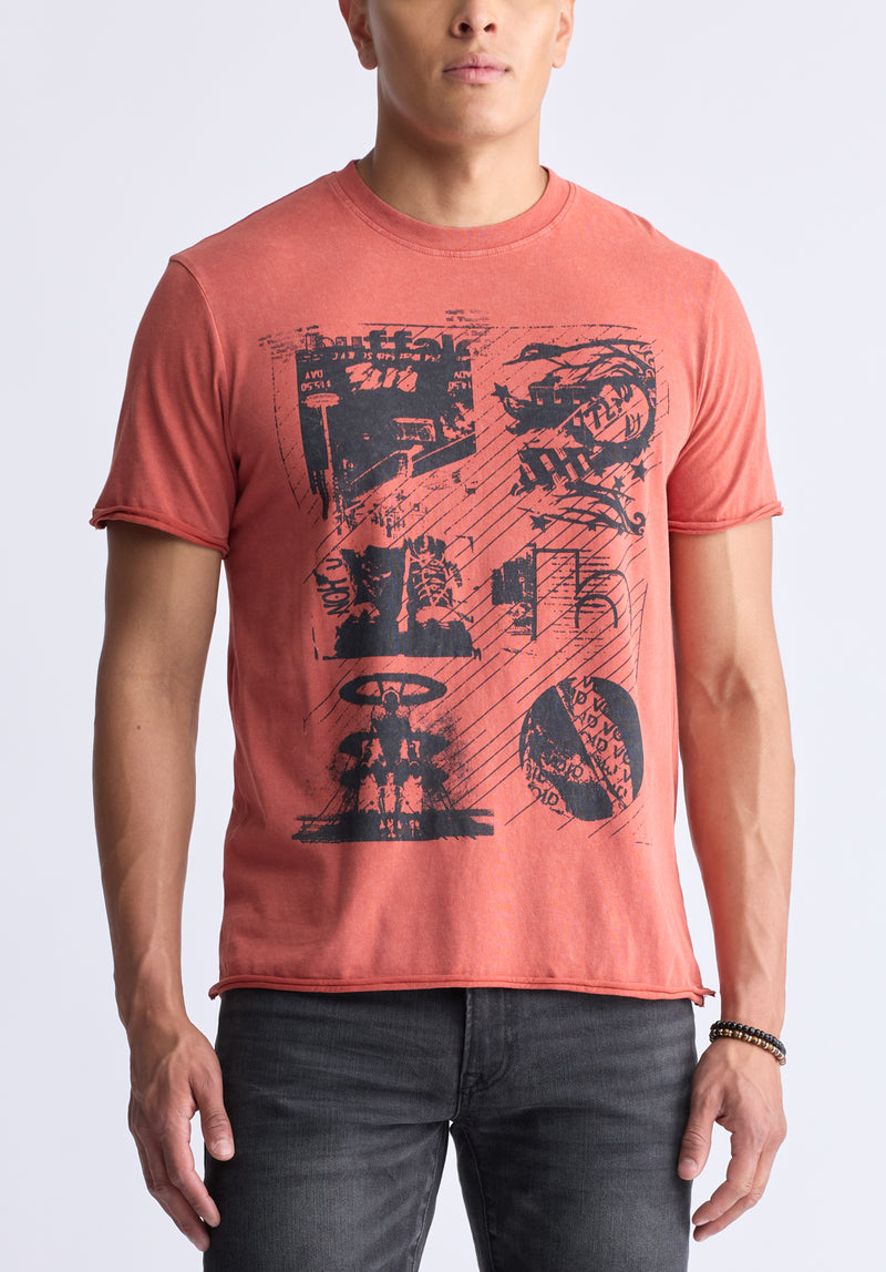 Togo Men’s Short Sleeve Graphic T-shirt, Red - BM24482