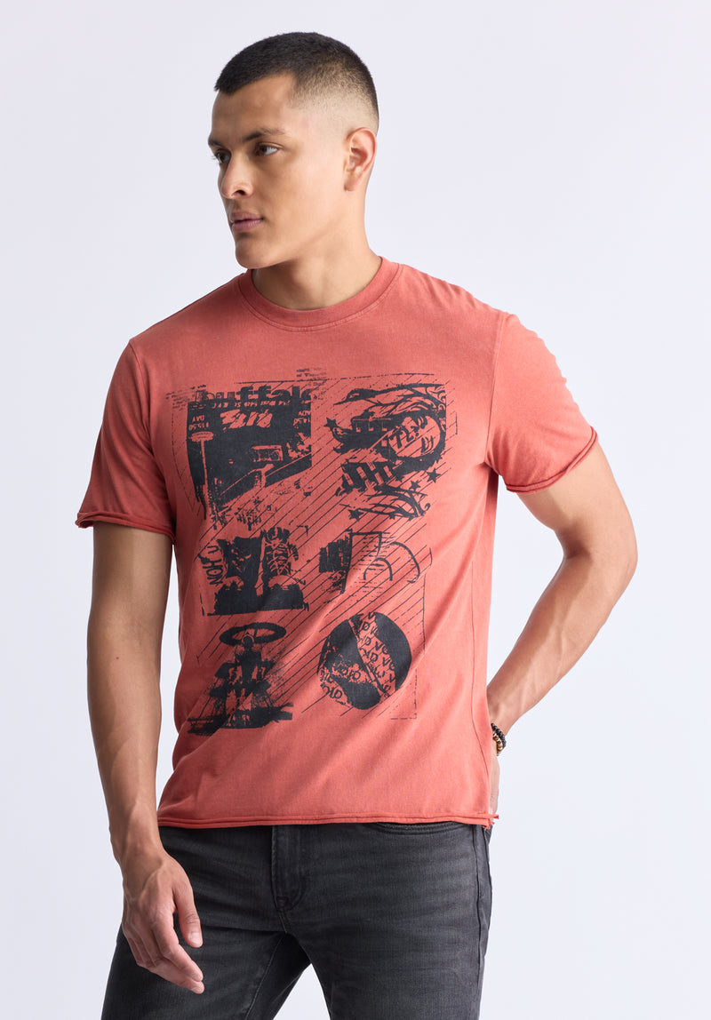 Togo Men’s Short Sleeve Graphic T-shirt, Red - BM24482