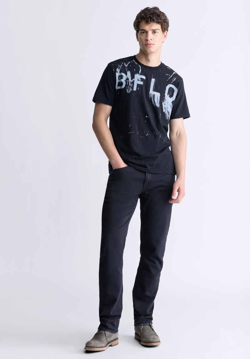 Buffalo David Bitton Tucson Men's Short-Sleeve Graphic T-Shirt, Black - BM24484 Color BLACK