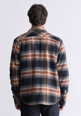 Buffalo David Bitton Jalika Men's Plaid Jacket with Sherpa Lining, Black & Brown - BM24488 Color MARMALADE