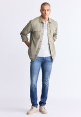 Buffalo David Bitton Salto Men's Utility Button-Up Shirt Jacket, Army green - BM24497