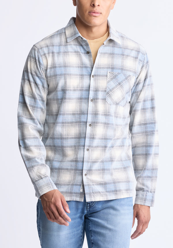 Buffalo David Bitton Satro Men's Plaid Button-Up Shirt, Blue - BM24498