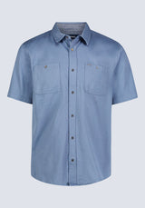 Buffalo David Bitton Sagrino Men's Short-Sleeve Utility Shirt, Mirage blue - BM24501