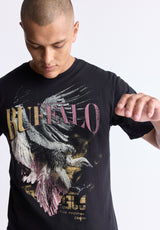 Buffalo David Bitton Takuma Men's Graphic Eagle Print T-Shirt, Black - BM24506