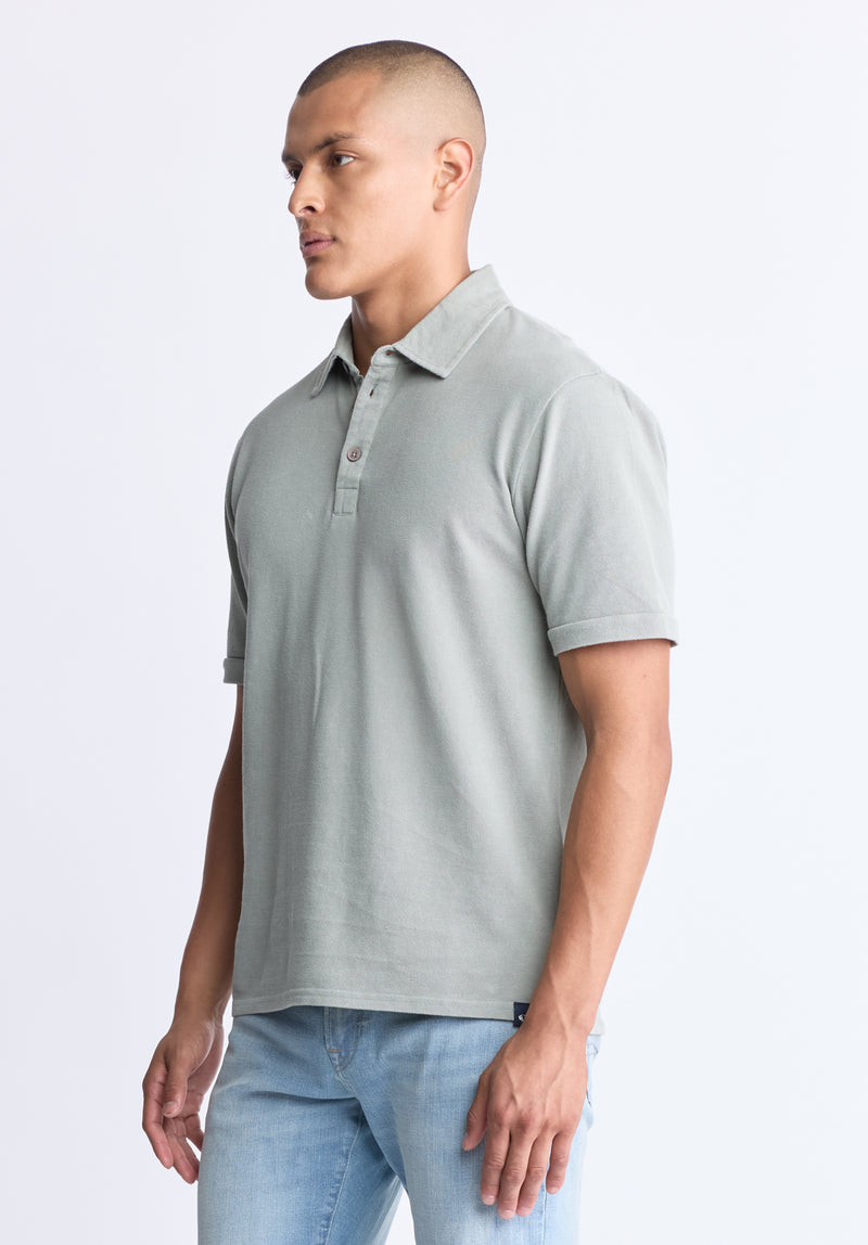 Buffalo David Bitton Kabold Men's Classic Polo, Iceberg green - BM24515