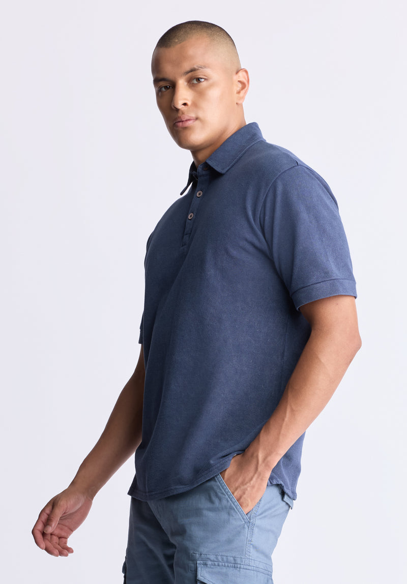 Buffalo David Bitton Kabold Men's Classic Polo, Midnight blue - BM24515