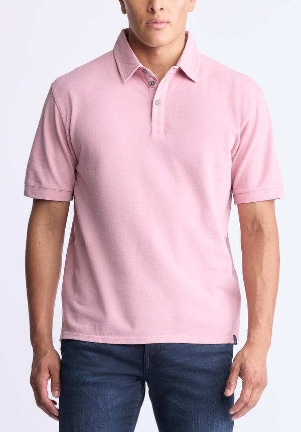 Buffalo David Bitton Kabold Men's Classic Polo, Lilas pink - BM24515