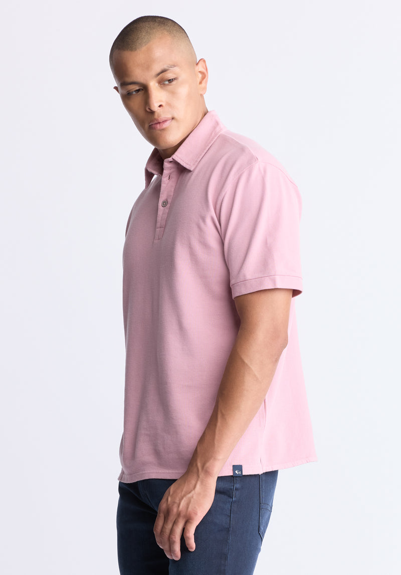 Buffalo David Bitton Kabold Men's Classic Polo, Lilas pink - BM24515