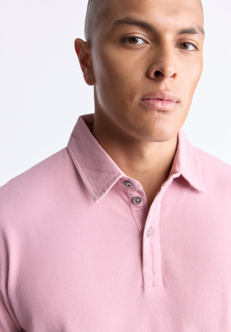 Buffalo David Bitton Kabold Men's Classic Polo, Lilas pink - BM24515