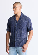 Buffalo David Bitton Santi Men's Paisley Print Short-Sleeve Button-Up Shirt, Midnight blue - BM24521