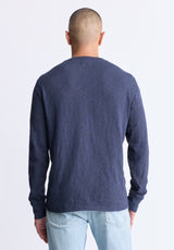 Buffalo David Bitton Kandid Men's Long-Sleeve Henley Top, Midnight blue - BM24522