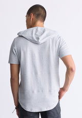 Buffalo David Bitton Katoni Men's Short-Sleeve Hooded T-Shirt, Heather Grey - BM24524 Color HEATHER GREY