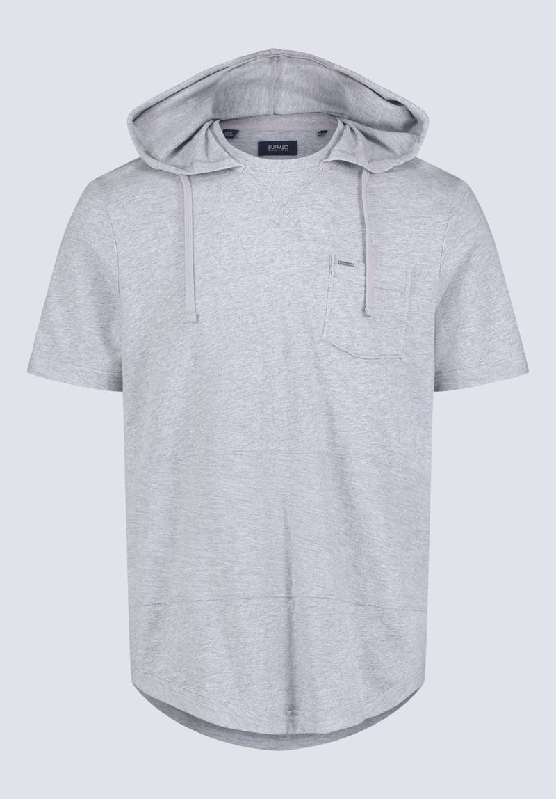 Katoni Men's Short-Sleeve Hooded T-Shirt, Heather Grey - BM24524