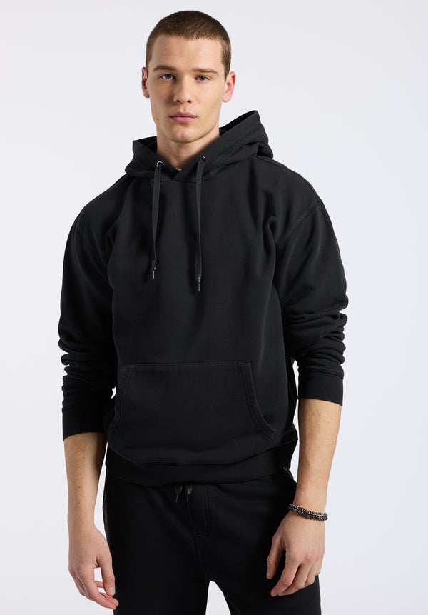 Finley Men's Relaxed Pullover Hoodie, Black - BM24534