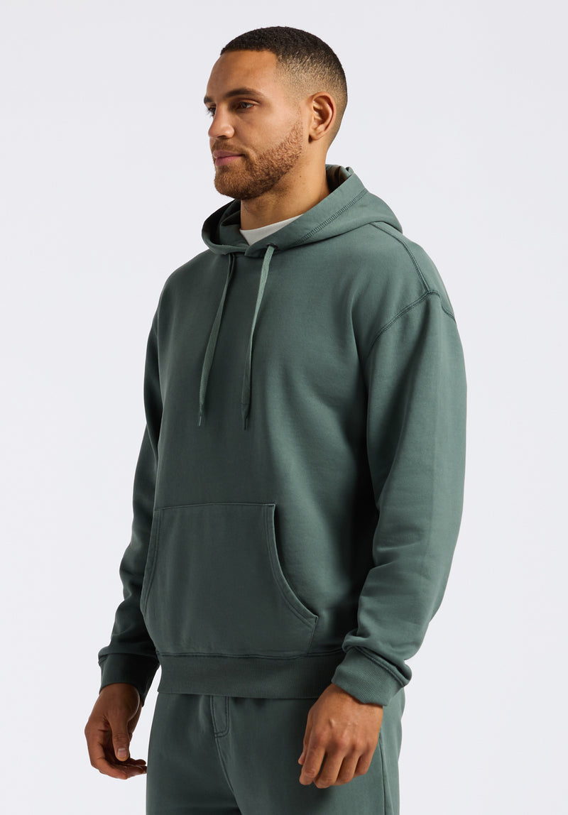 Finley Men's Relaxed Pullover Hoodie, Dark Forest Green - BM24534