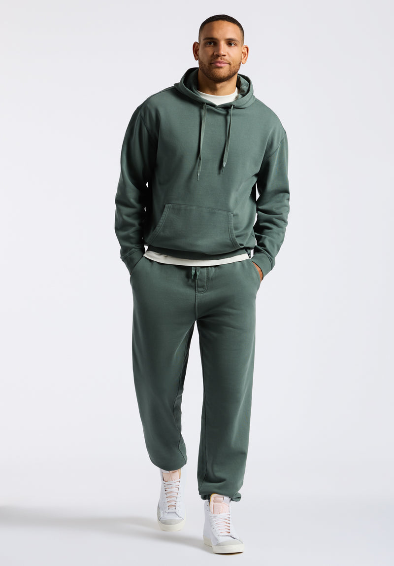 Finley Men's Relaxed Pullover Hoodie, Dark Forest Green - BM24534