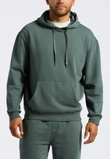 Finley Men's Relaxed Pullover Hoodie, Dark Forest Green - BM24534