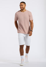 Karlton Men's Waffle-Knit Short-Sleeve Crewneck T-Shirt, Adobe Rose - BM24538