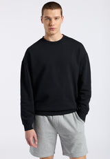 Famke Men's Relaxed Crewneck Sweatshirt, Black - BM24541